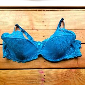 HIPS & Curves 44C Teal Lace Bra